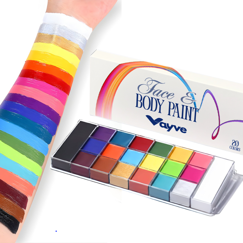 Vayve Face & Body Paint Kit – 20 Vibrant Colors for Makeup & Art ...