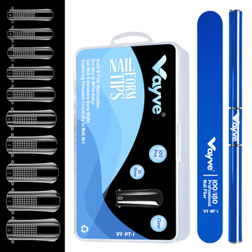 Vayve Poly Gel Nail Extension Kit – Dual Nail Forms, Nail File & Tool Set