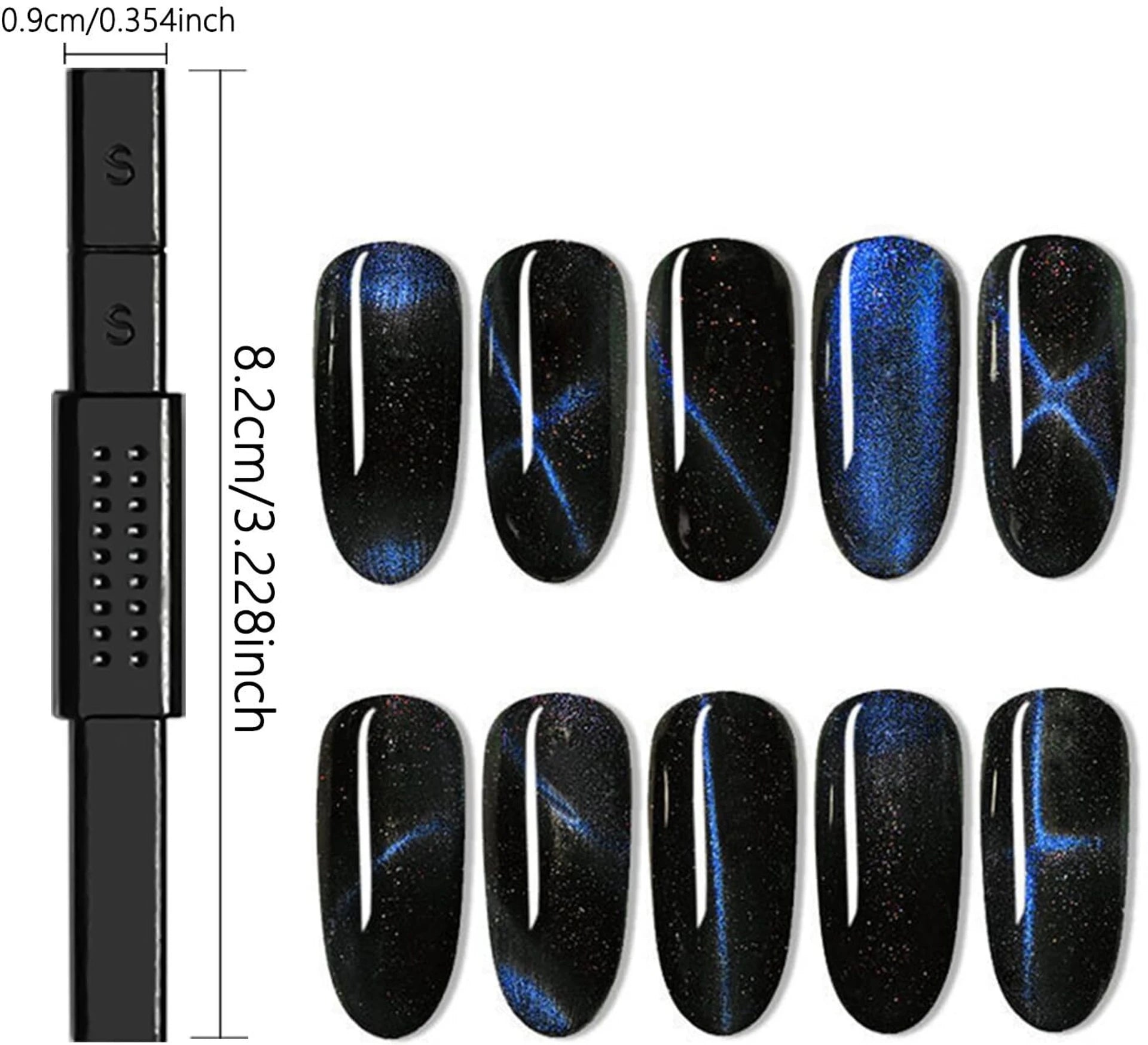 Vayve 15pcs Cat Eye Nail Magnet Tool Set for Magnetic Gel Designs