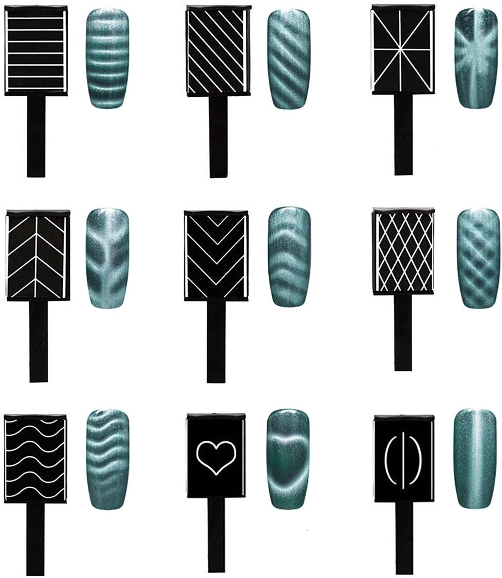 Vayve 15pcs Cat Eye Nail Magnet Tool Set for Magnetic Gel Designs
