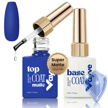 Vayve Base & Matte Top Coat Combo 15ml | Gel Base Coat + Matte Top Coat UV/LED
