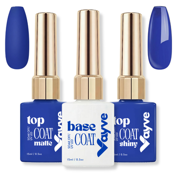 Vayve Base, Glossy & Matte Top Coat Combo 15ml | Complete Gel Nail System UV/LED