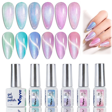 Vayve Coralia Cat Eye Gel Polish Set – Magnetic Effect, Pearl 6 Shades