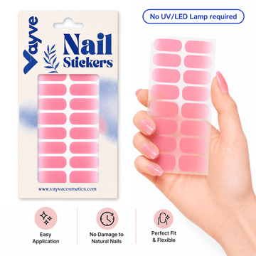 Vayve Pink Gradient Nail Stickers | Self-Adhesive Nail Wraps | No UV Lamp Required