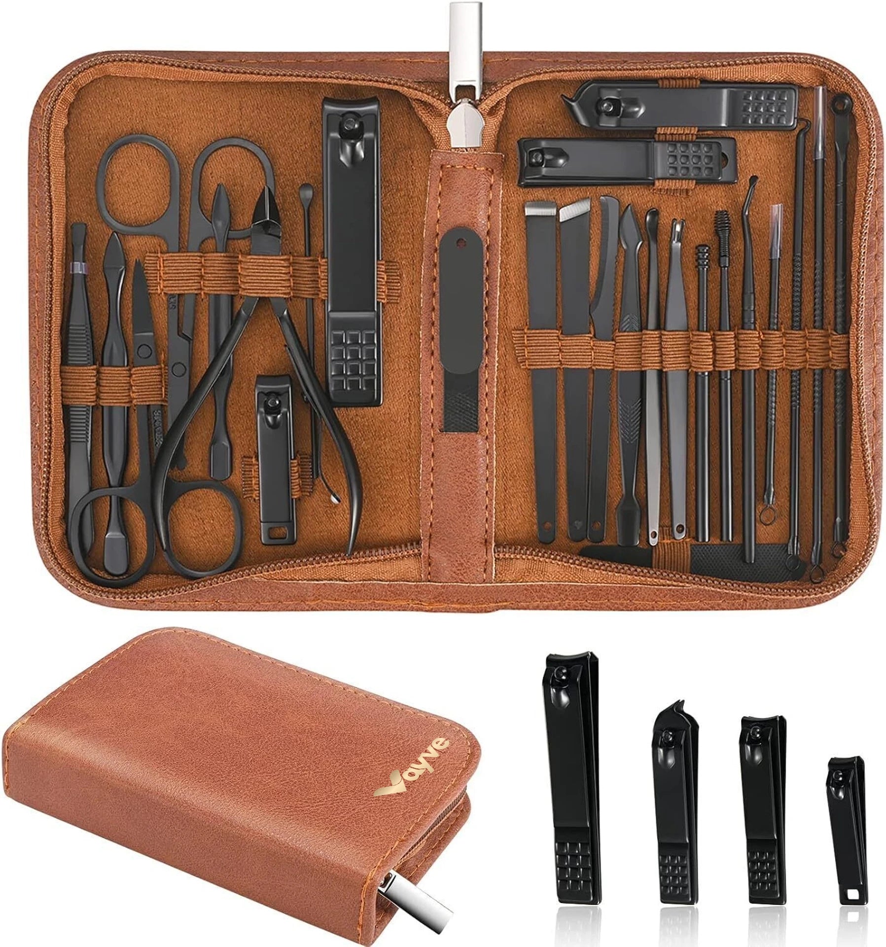 Vayve Professional Manicure Pedicure Kit, Nail Cutter Set, Grooming Kit | Set of 26