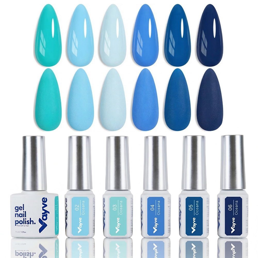 Vayve Oceana Blue Gel Polish Set – 6 Ocean-Inspired Shades
