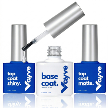 Vayve 3-in-1 Nail Essential Set – Base Coat + Matte & Shiny Top Coat Combo