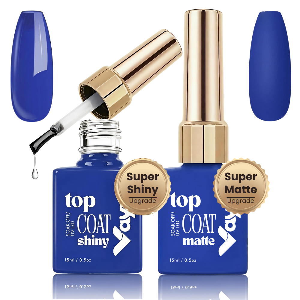 Vayve Glossy & Matte Top Coat Combo 15ml | No Wipe Gel Top Coat Set UV/LED