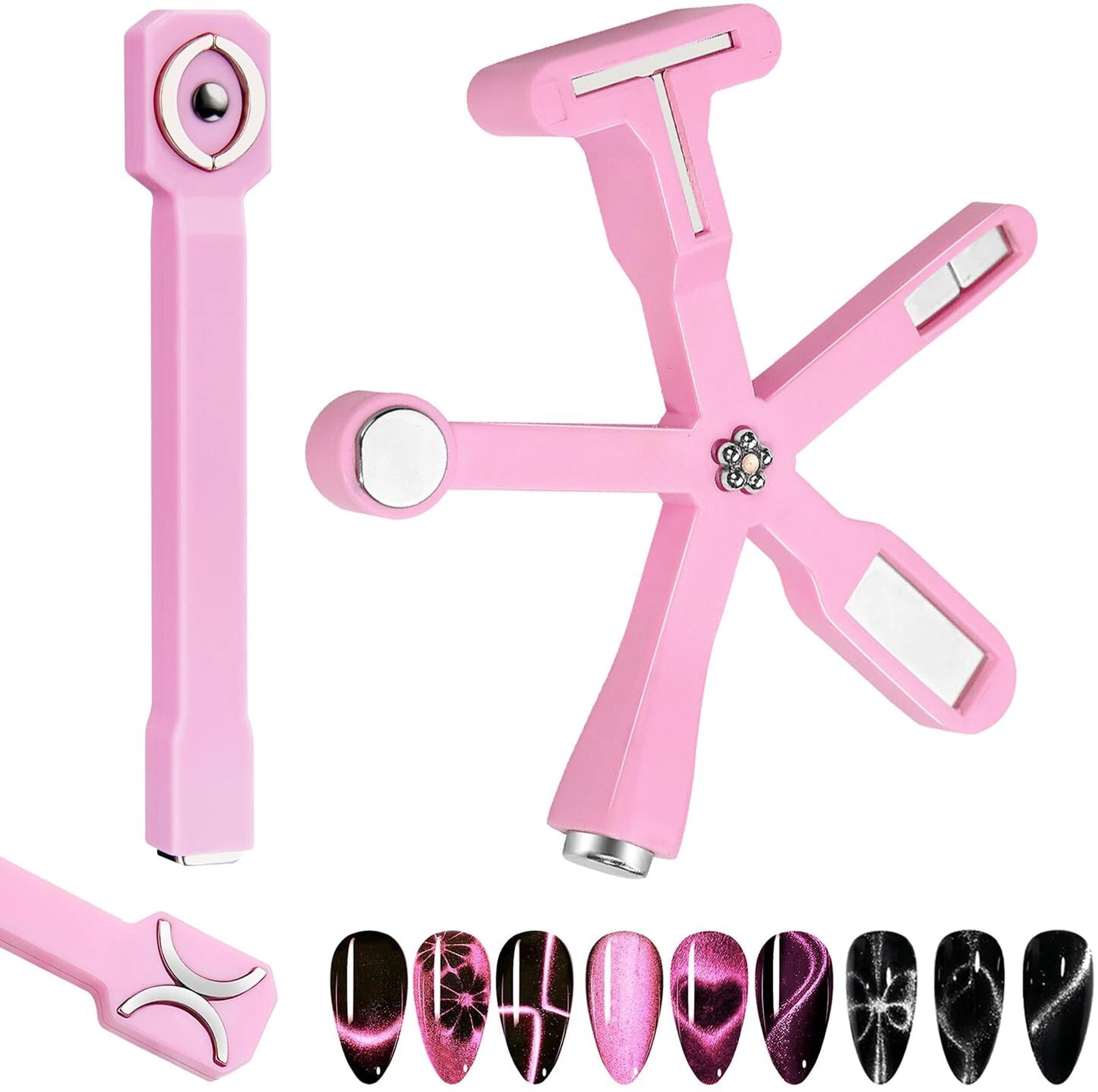 Vayve 2 Pcs Cat Eye Nail Magnet Pen Set 3-in-1 & 6-in-1 Magnetic Tools
