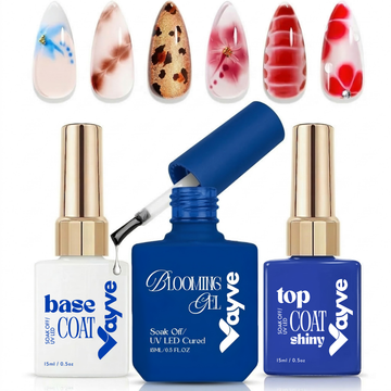 Vayve Blooming Gel Combo 15ml | Base Coat + Blooming Gel + Glossy Top Coat