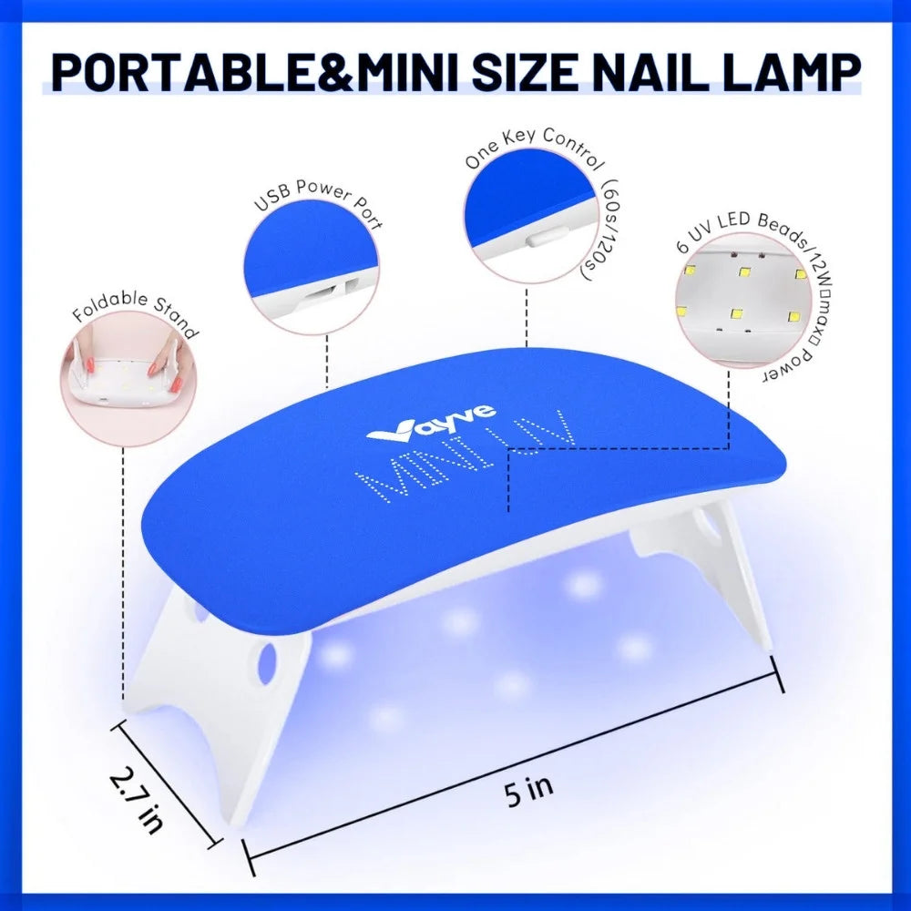 Vayve Portable Mini UV Lamp – 6W LED UV Nail Gel Polish Dryer