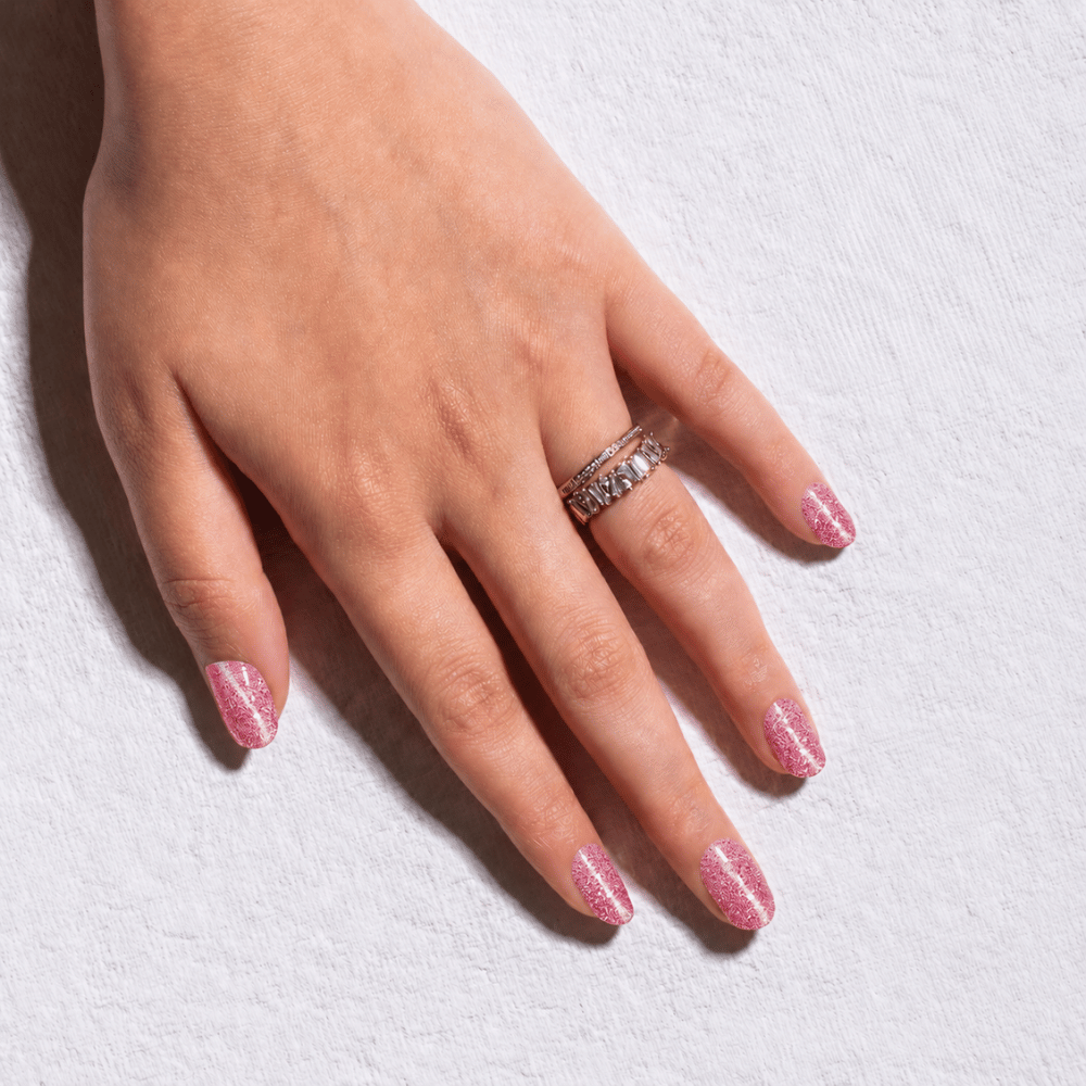 Vayve Nail Stickers Pink Cat Eye Glitter | Self-Adhesive Nail Wraps | No UV Lamp Required