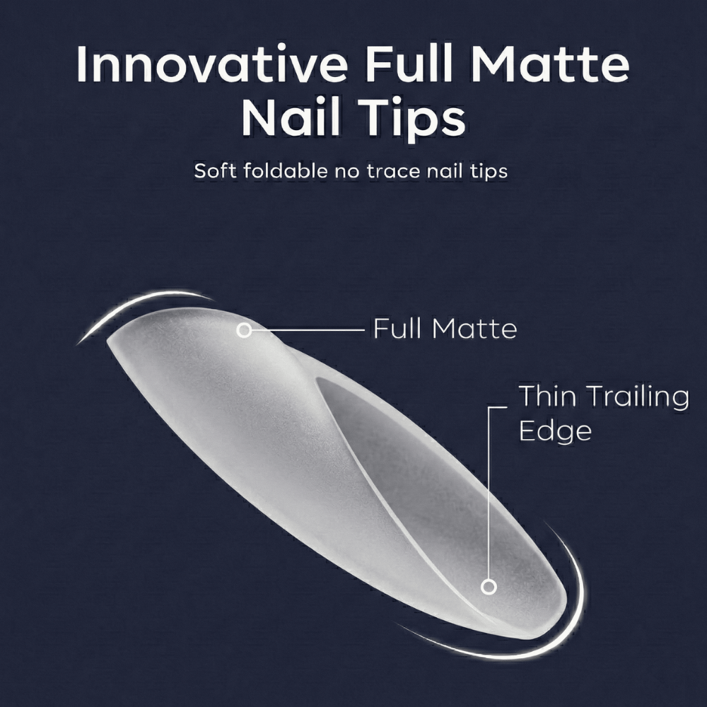 Vayve Soft Gel Nail Tips – Full Cover Matte, Half Matte & Clear Nail Extension Tips (300 Pcs)