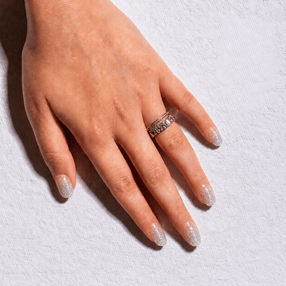 Vayve Nail Stickers Silver Holo Gradient | Self-Adhesive Nail Wraps | No UV Lamp Required