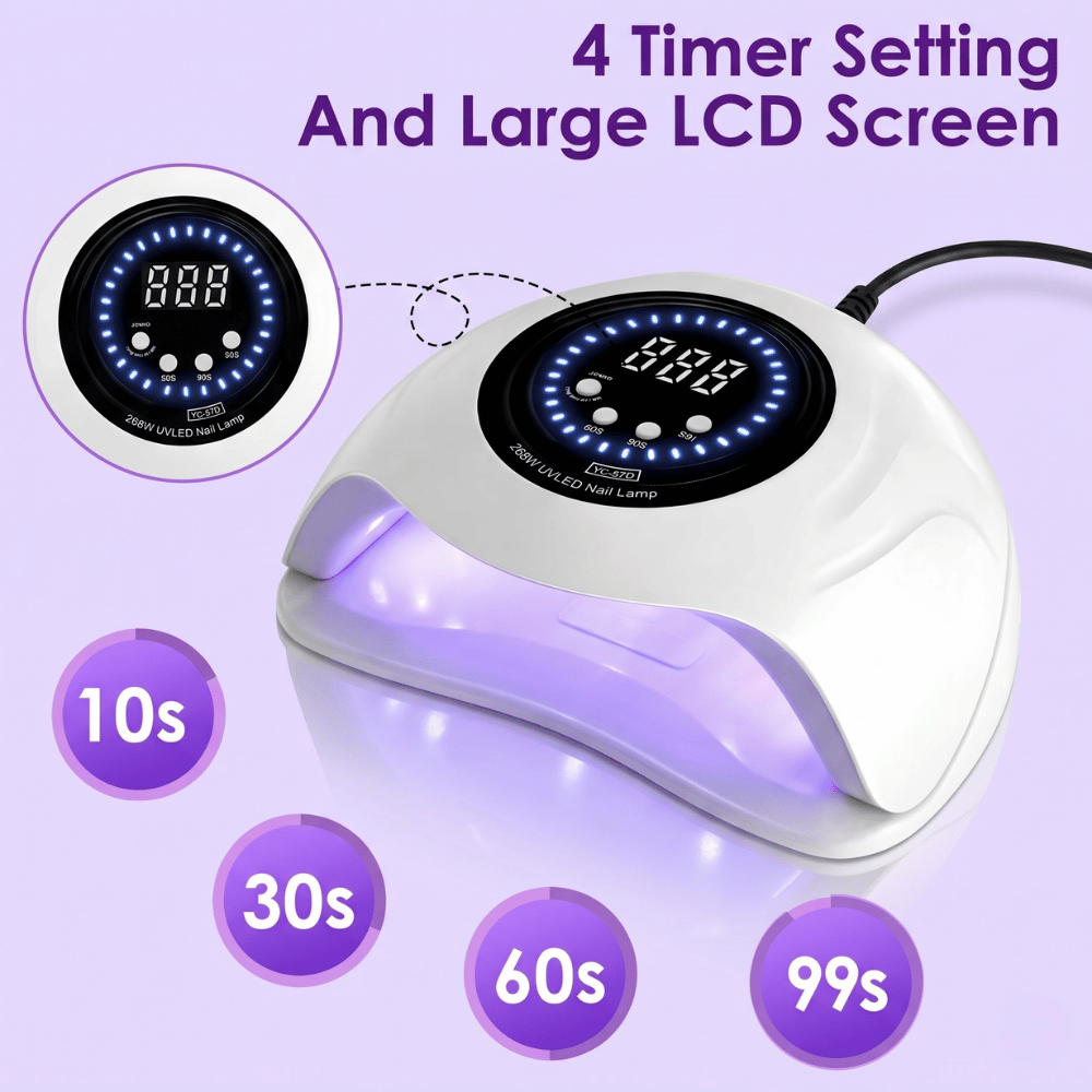 UV Lamp Nail Dryer YC-57D – 268W Nail Lamp with 57 LEDs & Smart Sensor