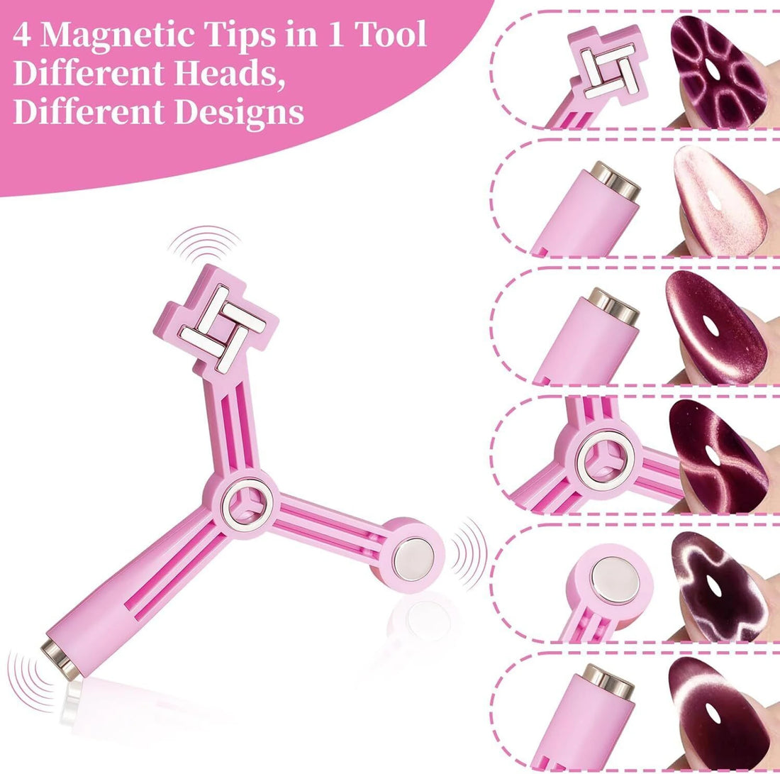 Vayve 4 in 1 Cat Eye Nail Magnet Tool for Magnetic Gel Polish, Nail Art Magnet Pen