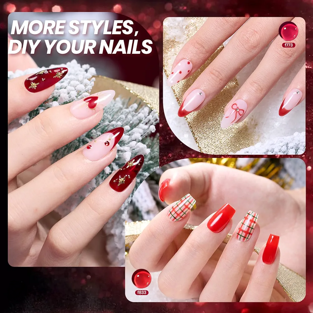 Vayve Scarlette Gel Polish Set – Solid and Glitter 6 Red Shades