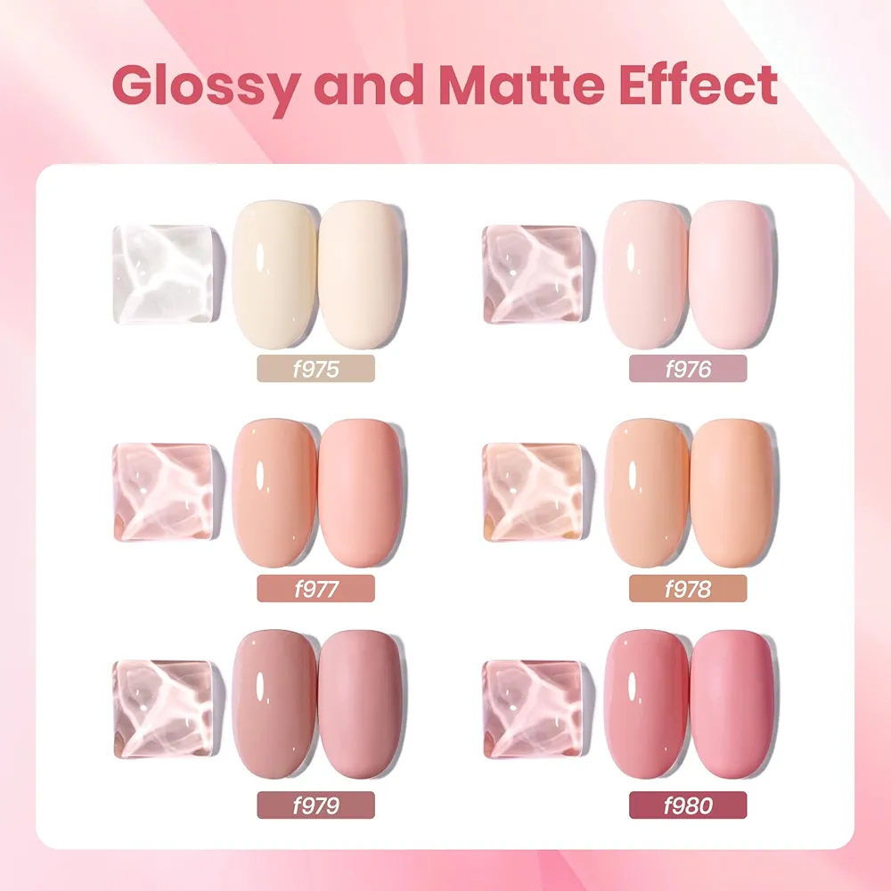 Vayve Marbella Nude Gel Polish Set – 6 Soft Pink & Nude Shades