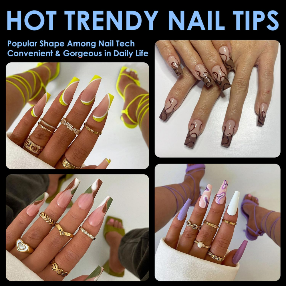 Vayve Soft Gel Nail Tips – Half Matte Pre Buff & Full Clear, 120 Pcs (12 Sizes)