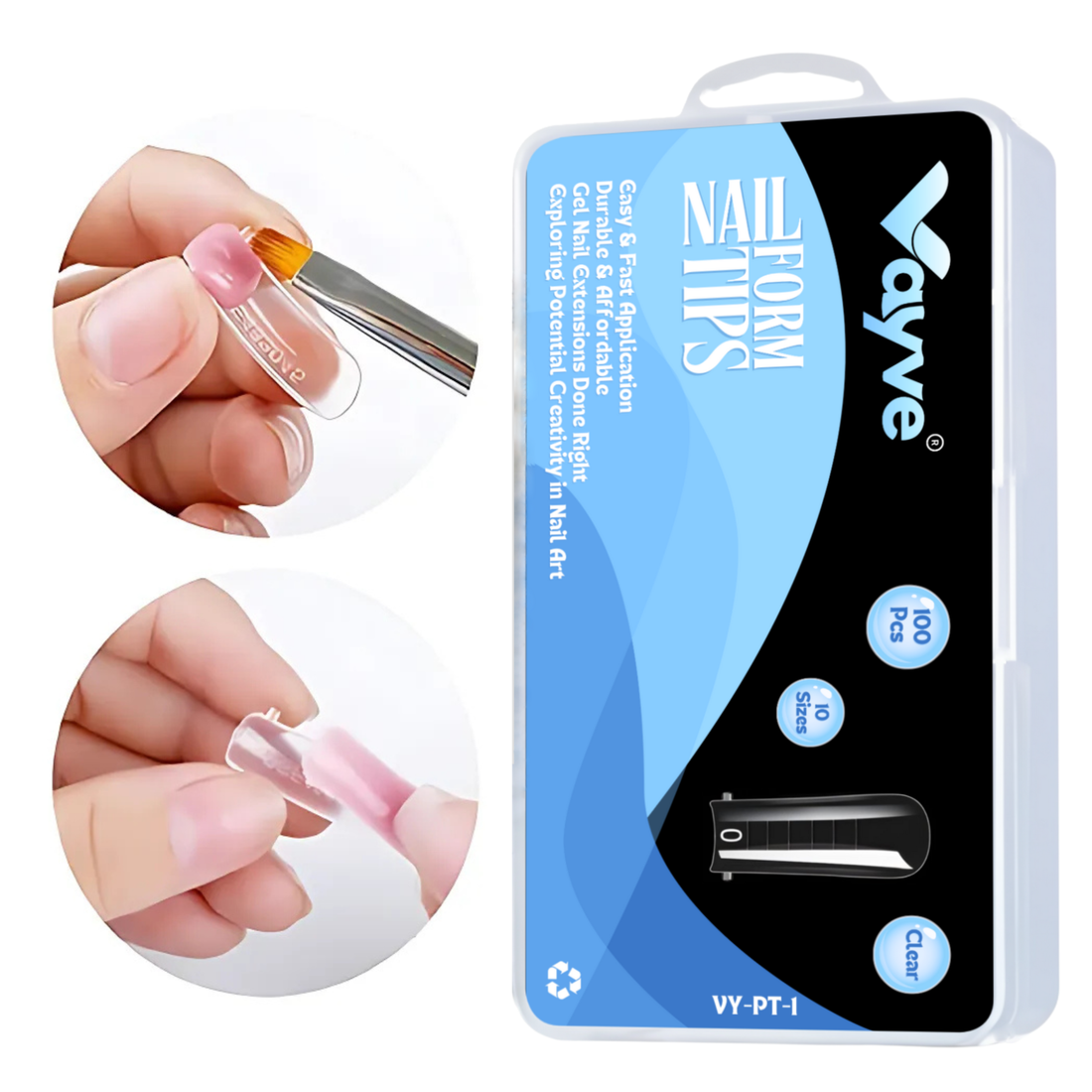 Vayve Nail Form Tips Kit – Dual Nail Forms, Nail File & Nail Tool