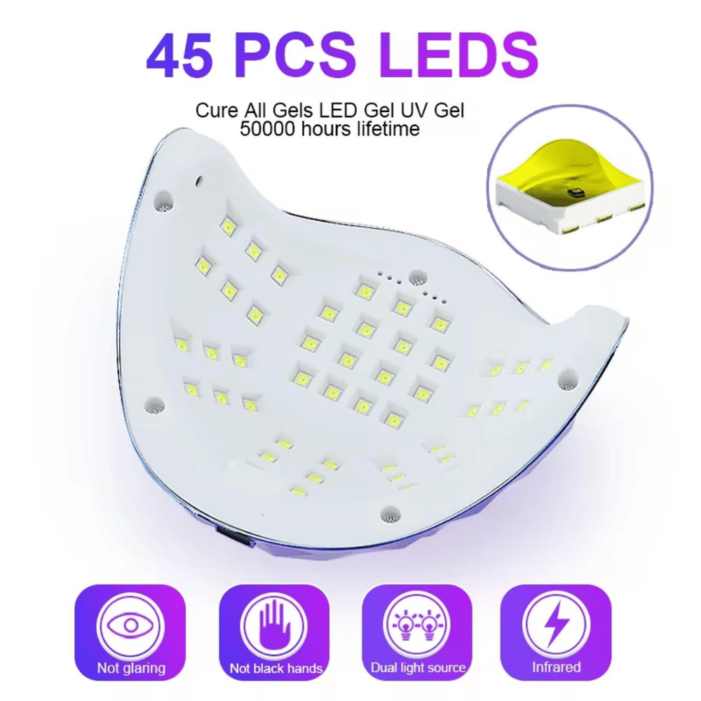 UV Lamp Nail Dryer G5 Max – Diamond Nail Lamp with 45 LEDs & Smart Sensor