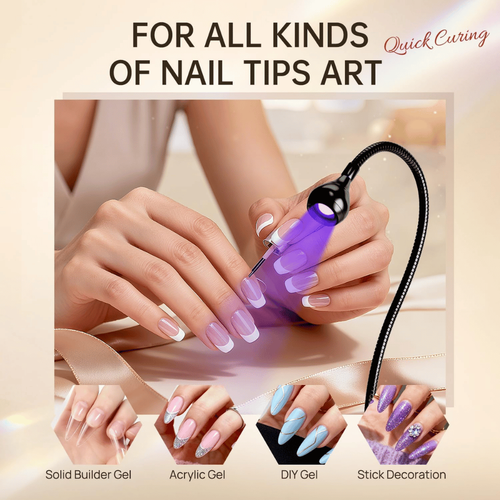 UV Lamp Nail Dryer V15 128W with Flexible Gooseneck UV LED Light
