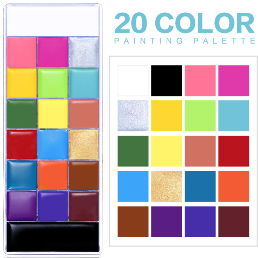 Vayve Face & Body Paint Kit – 20 Vibrant Colors for Makeup & Art