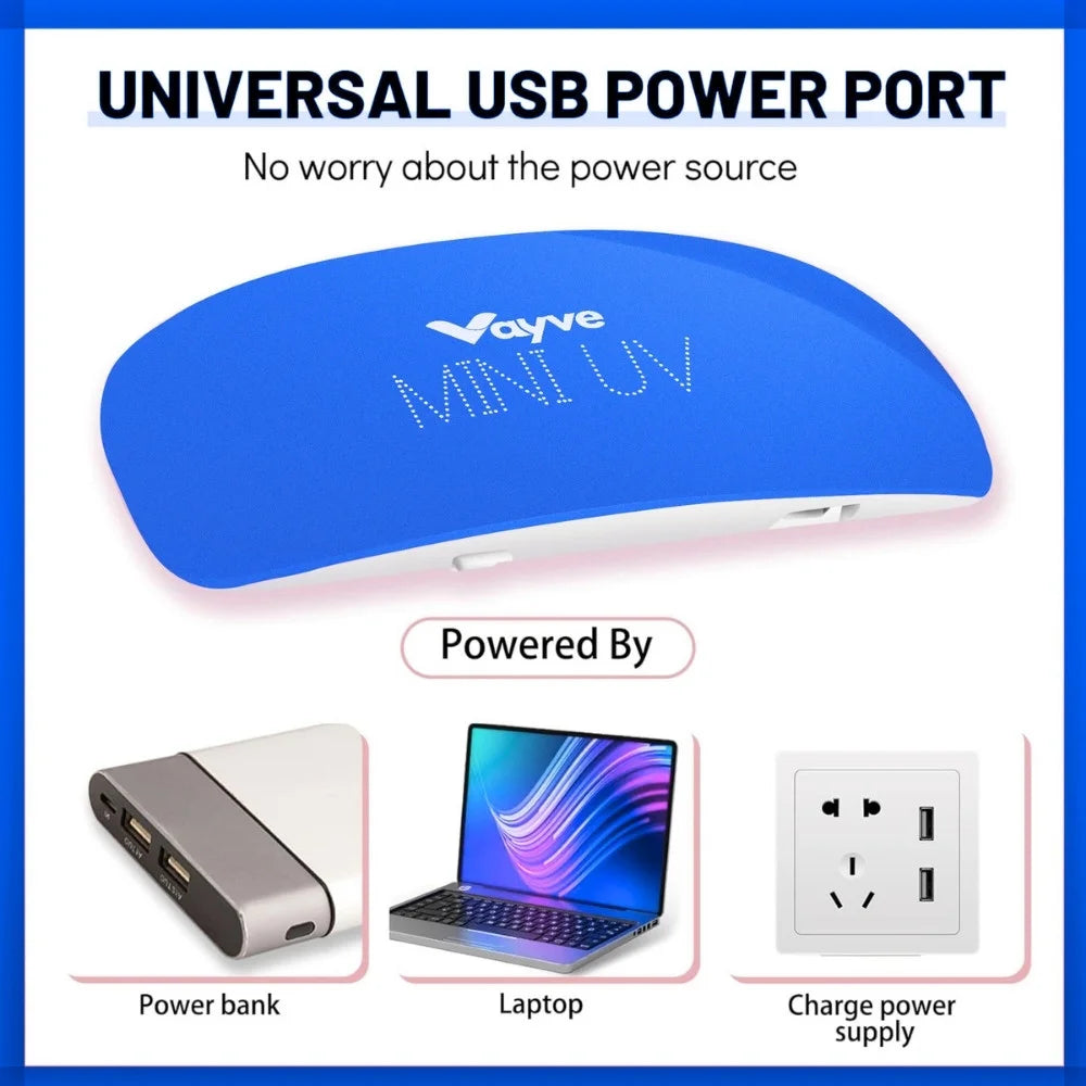 Vayve Portable Mini UV Lamp – 6W LED UV Nail Gel Polish Dryer