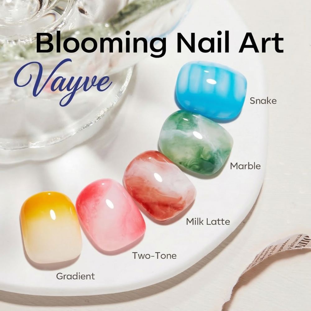 Vayve Blooming Gel Combo 15ml | Base Coat + Blooming Gel + Glossy Top Coat