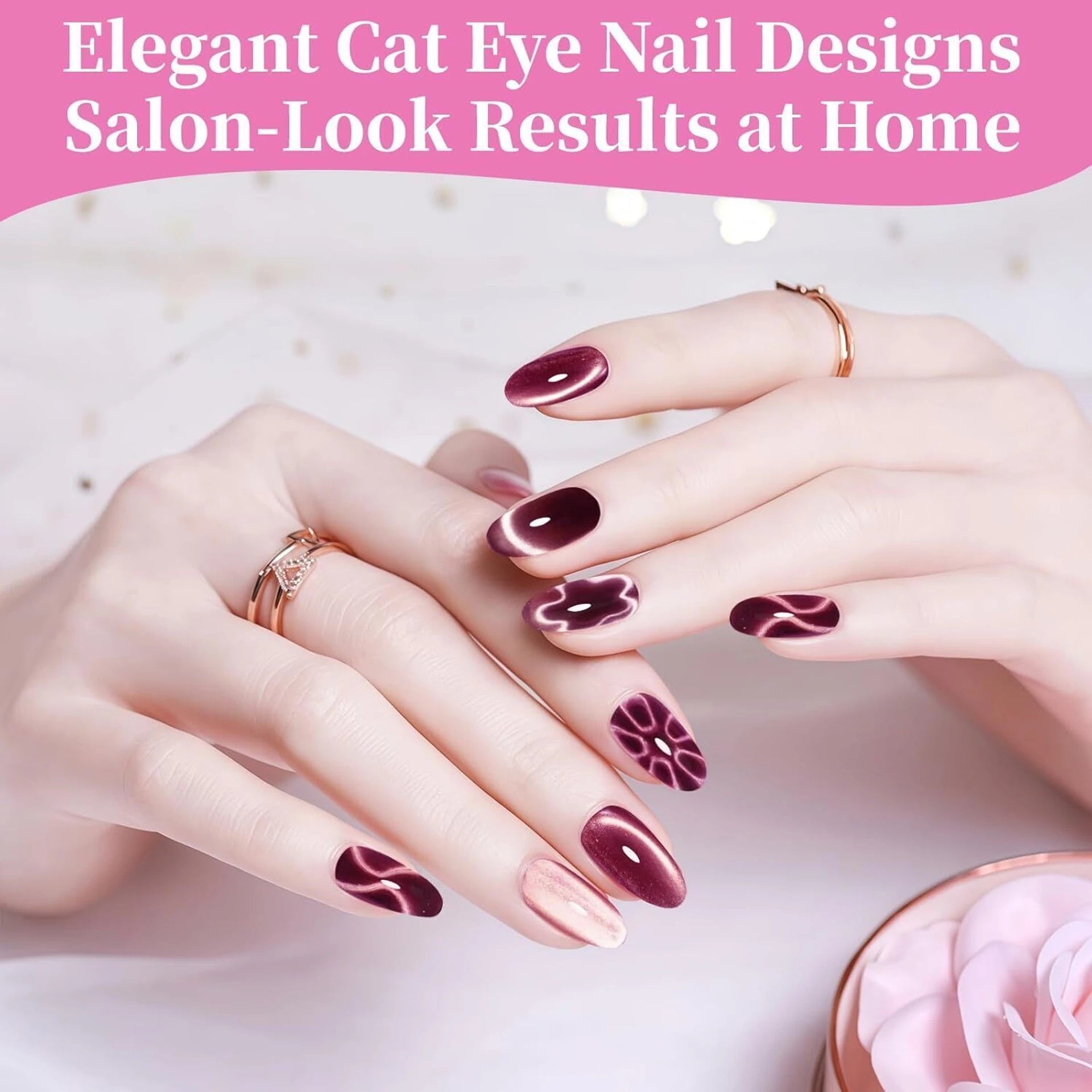 Vayve 4 in 1 Cat Eye Nail Magnet Tool for Magnetic Gel Polish, Nail Art Magnet Pen