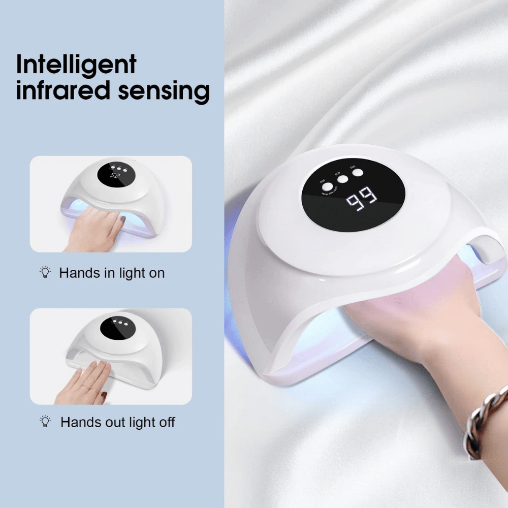 UV Lamp Nail Dryer 72W with Smart Sensor, LCD Display & Removable Base