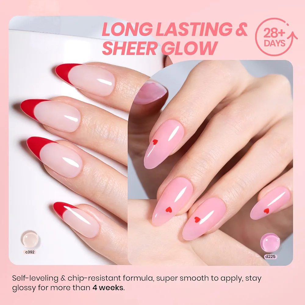 Vayve Bloome Jelly Gel Polish Set – Glass 6 Soft Pink Nude Shades