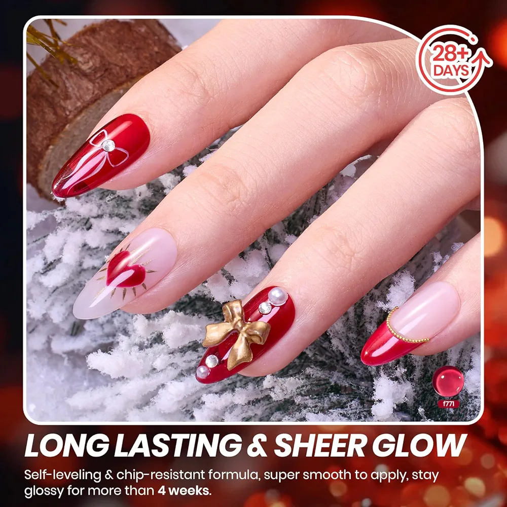 Vayve Scarlette Gel Polish Set – Solid and Glitter 6 Red Shades