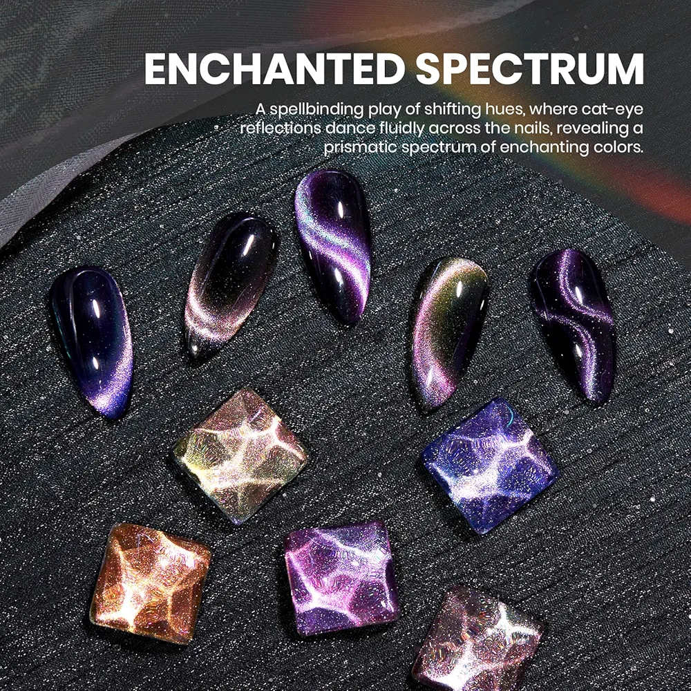 Vayve Starwave Cat Eye Gel Polish Set – Galaxy Magnetic Effect, 6 Shades