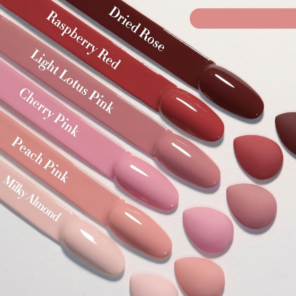 Vayve Rosalia Gel Polish Set – Solid Colors Pink, Red, Nude 6 Shades