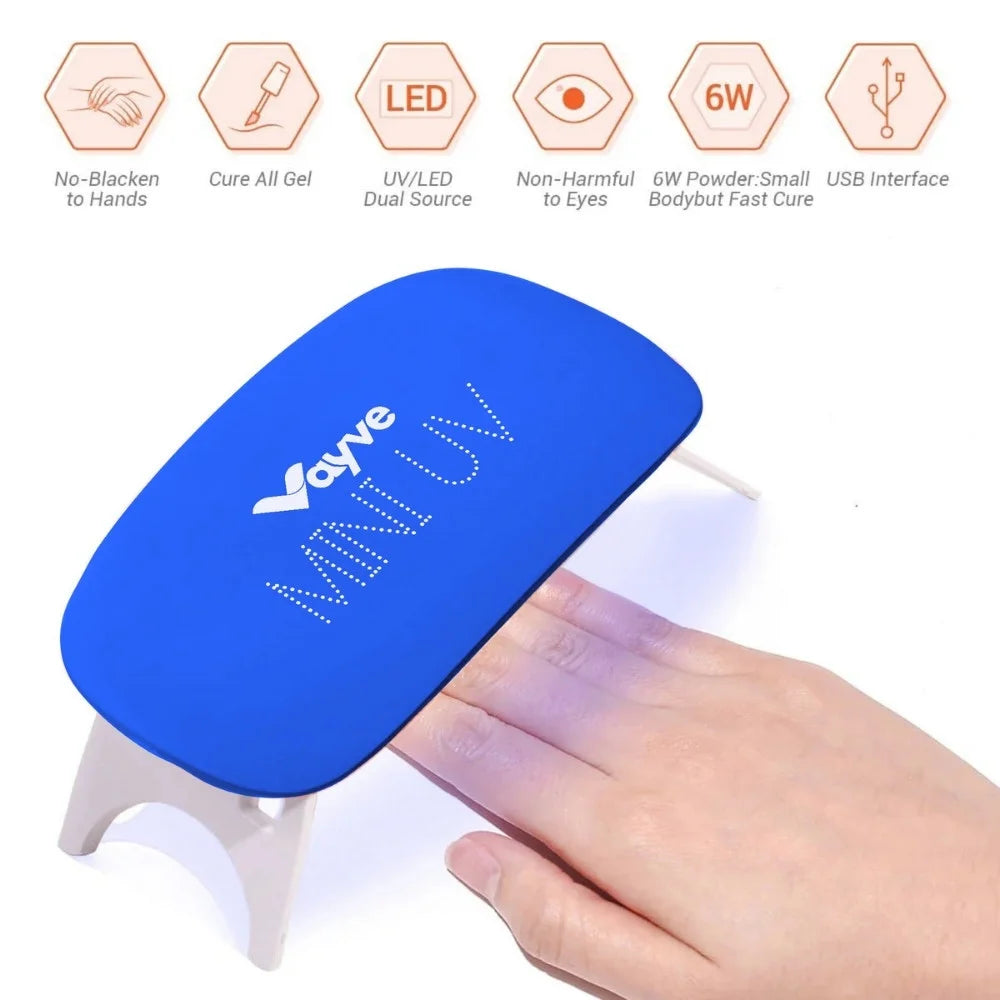 Vayve Portable Mini UV Lamp – 6W LED UV Nail Gel Polish Dryer