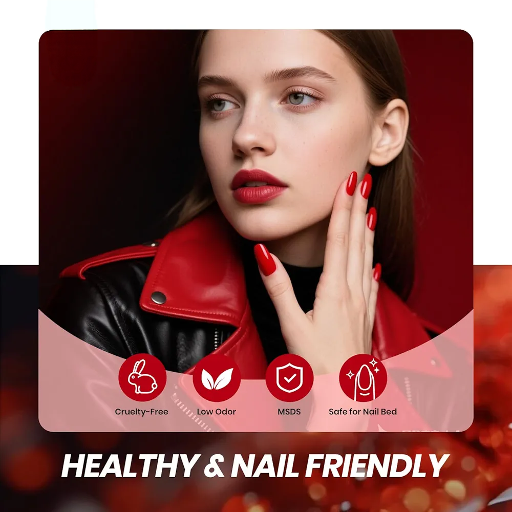 Vayve Scarlette Gel Polish Set – Solid and Glitter 6 Red Shades