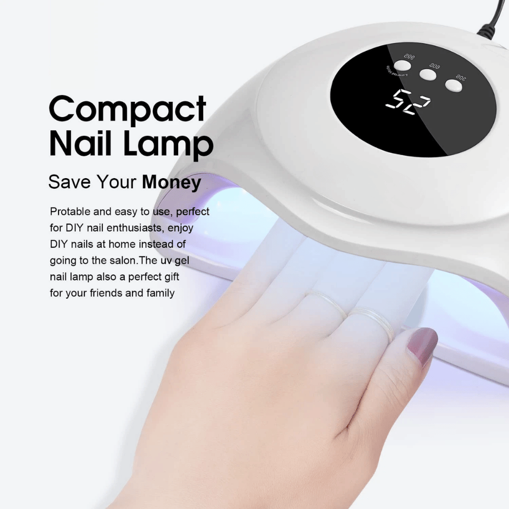 UV Lamp Nail Dryer 72W with Smart Sensor, LCD Display & Removable Base