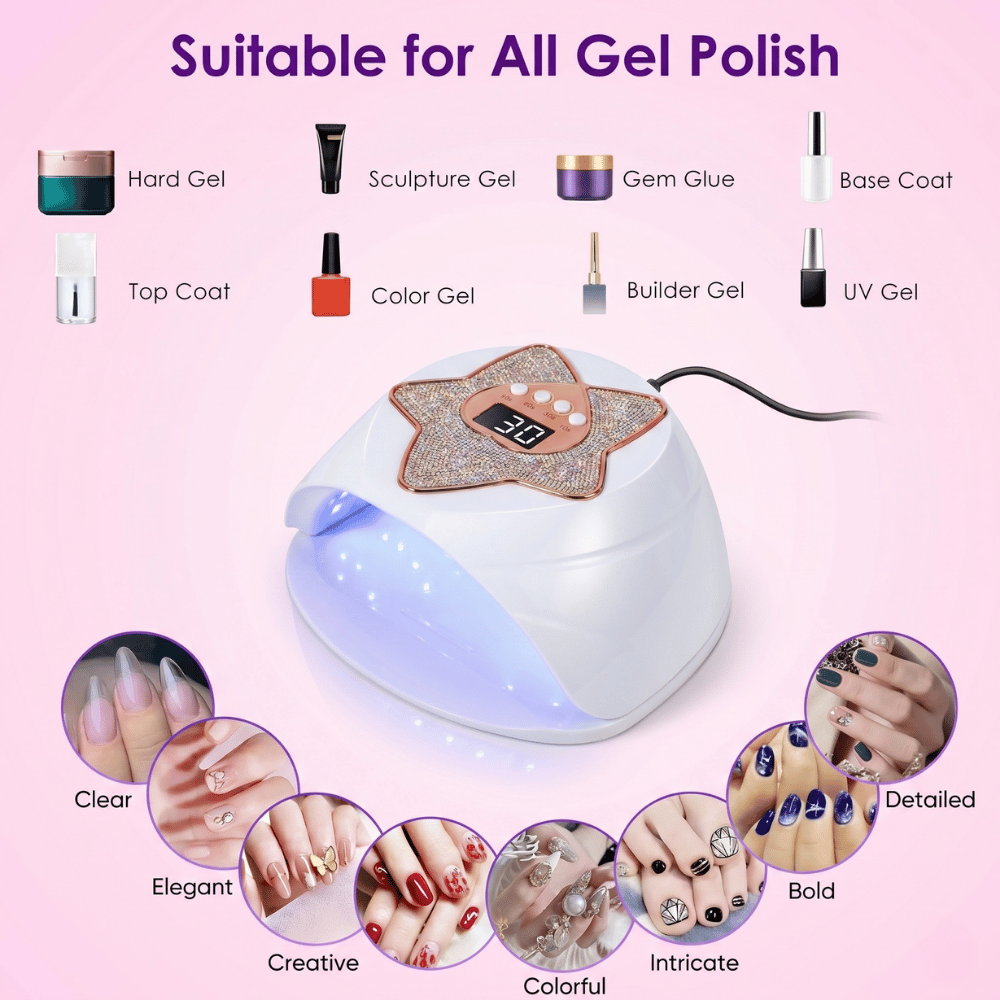 UV Lamp Nail Dryer QY7 – 268W Nail Lamp with 57 LEDs & Smart Sensor