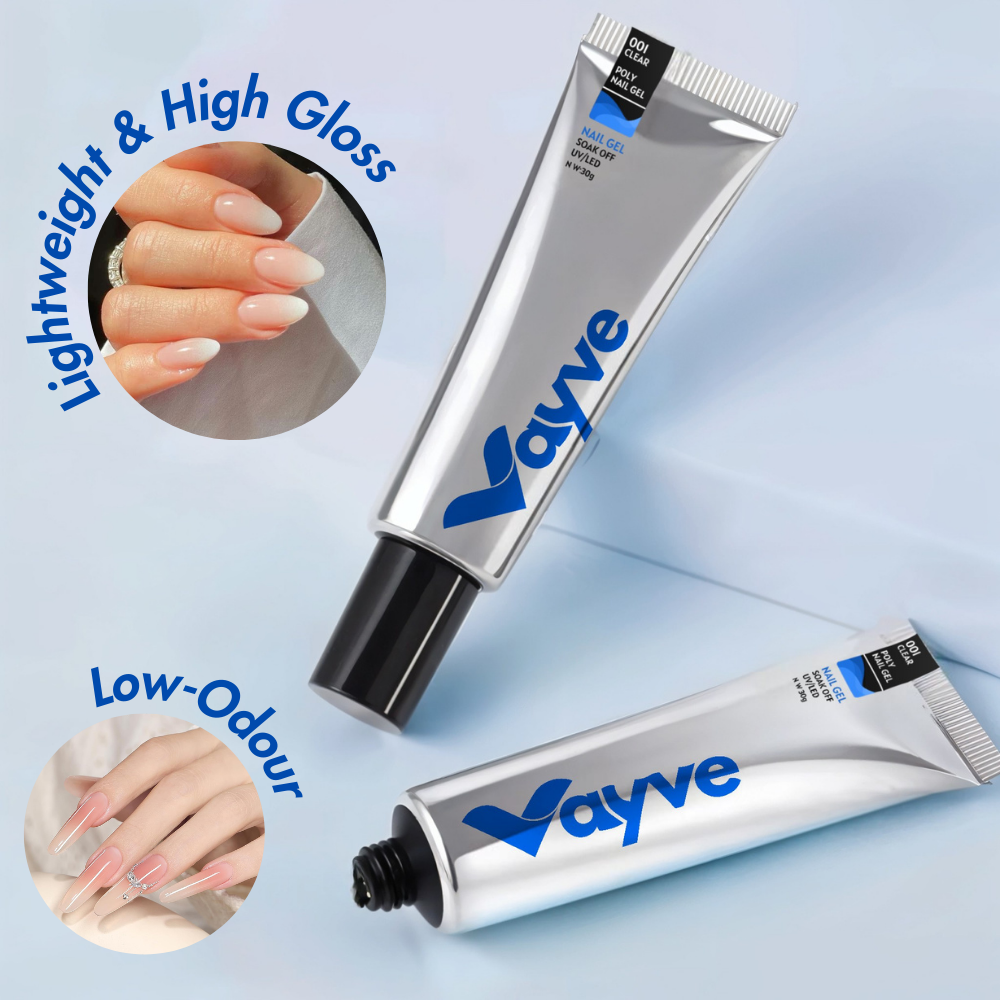 Vayve Poly Nail Gel Kit – Polygel Nail Extension with Slip Solution & Brush