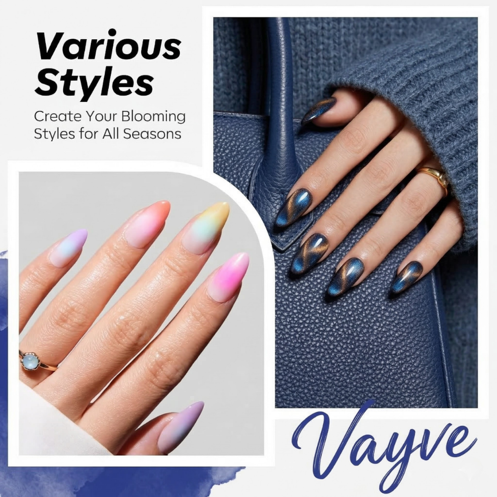Vayve Blooming Gel Combo 15ml | Base Coat + Blooming Gel + Glossy Top Coat