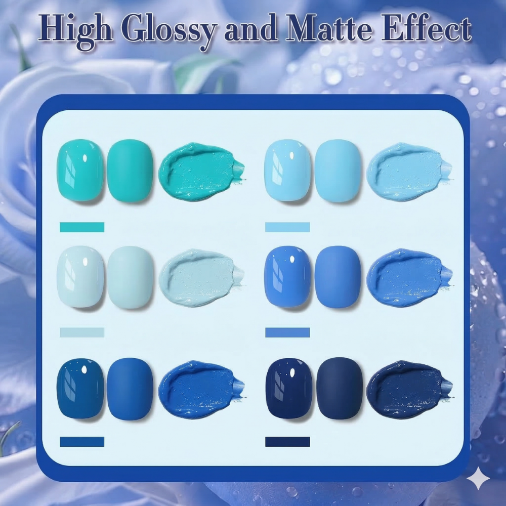 Vayve Oceana Blue Gel Polish Set – 6 Ocean-Inspired Shades