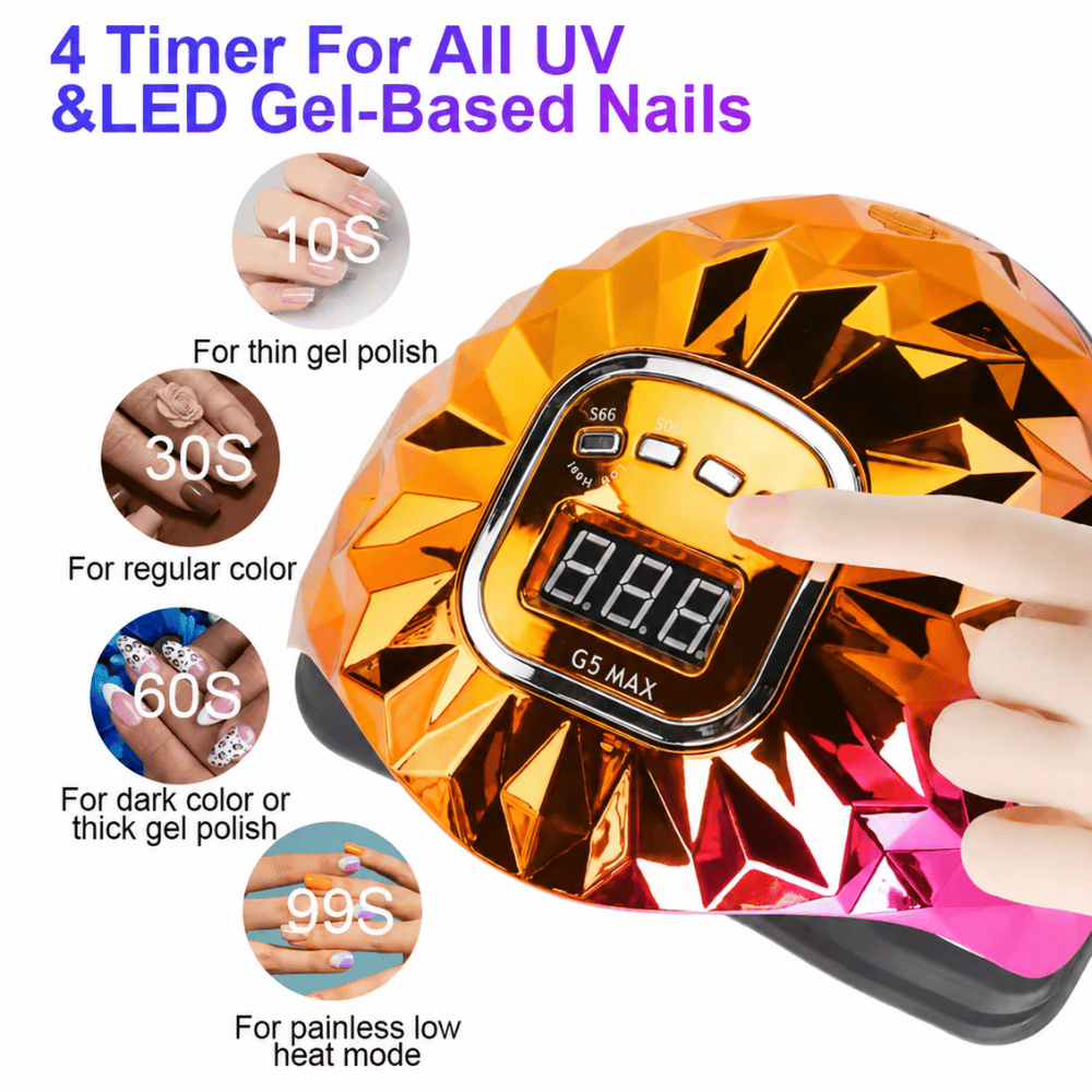 UV Lamp Nail Dryer G5 Max – Diamond Nail Lamp with 45 LEDs & Smart Sensor