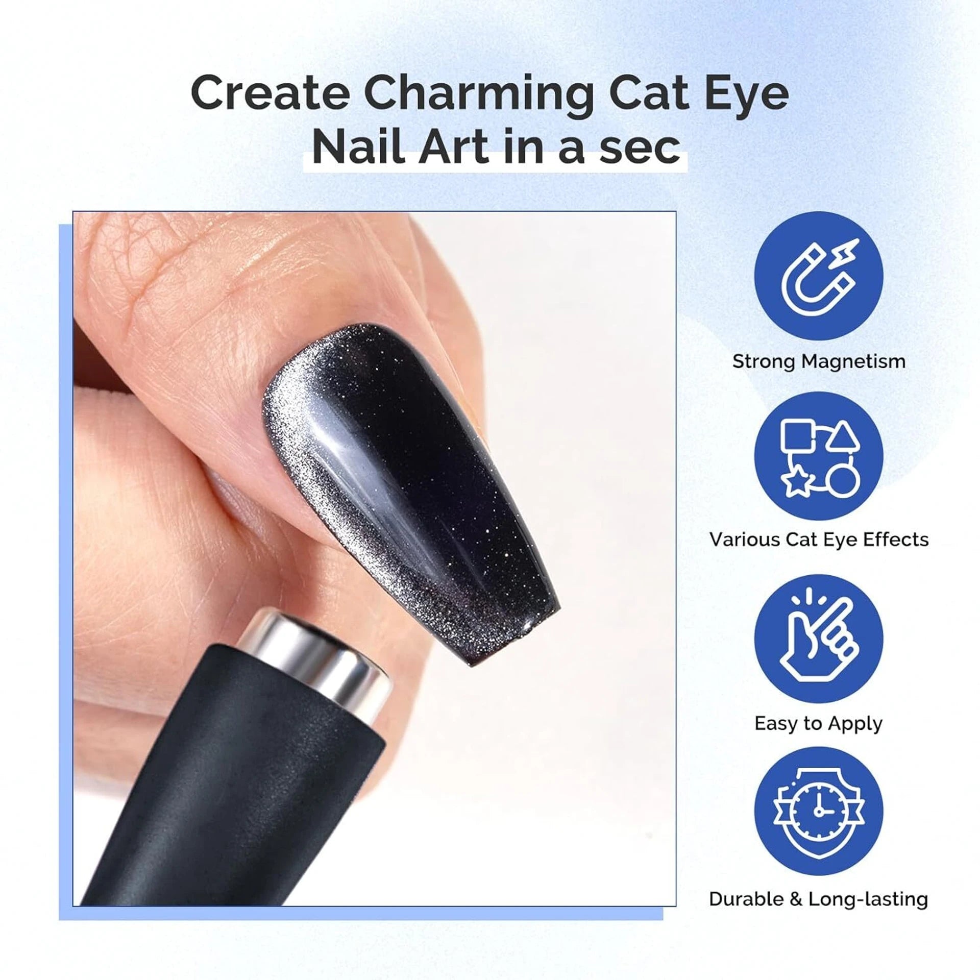 Vayve 5-in-1 Cat Eye Nail Magnet Tool for Magnetic Gel Designs