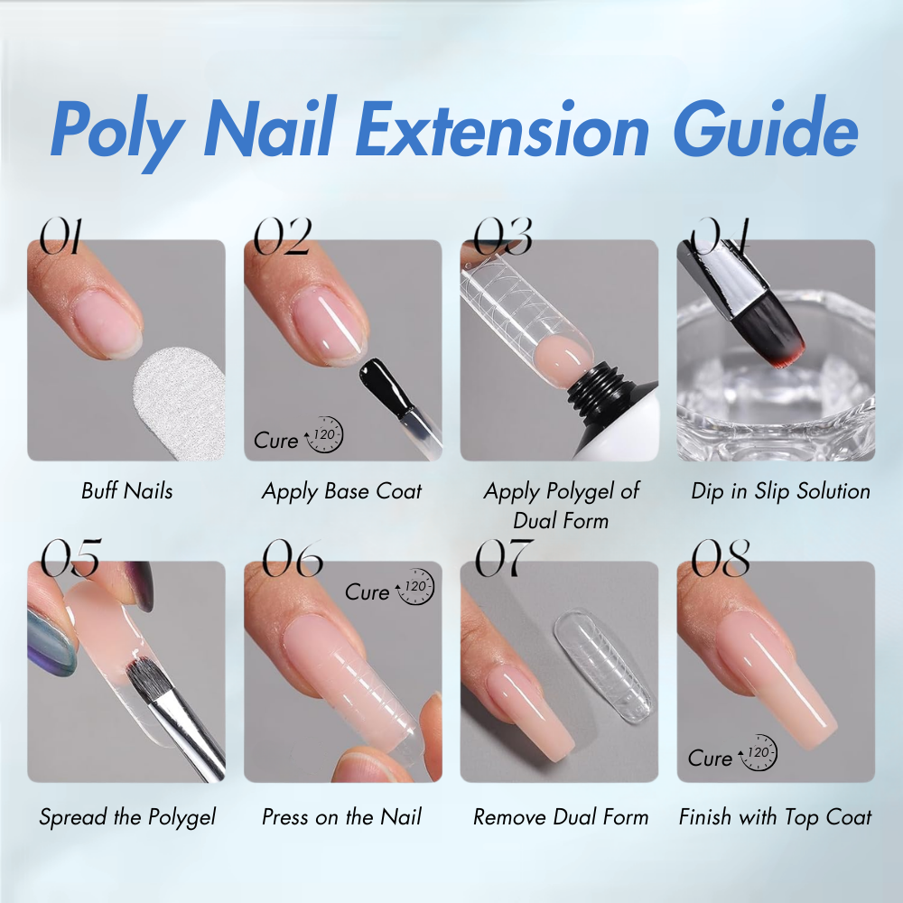 Vayve Poly Nail Gel Kit – Polygel Nail Extension with Slip Solution & Brush