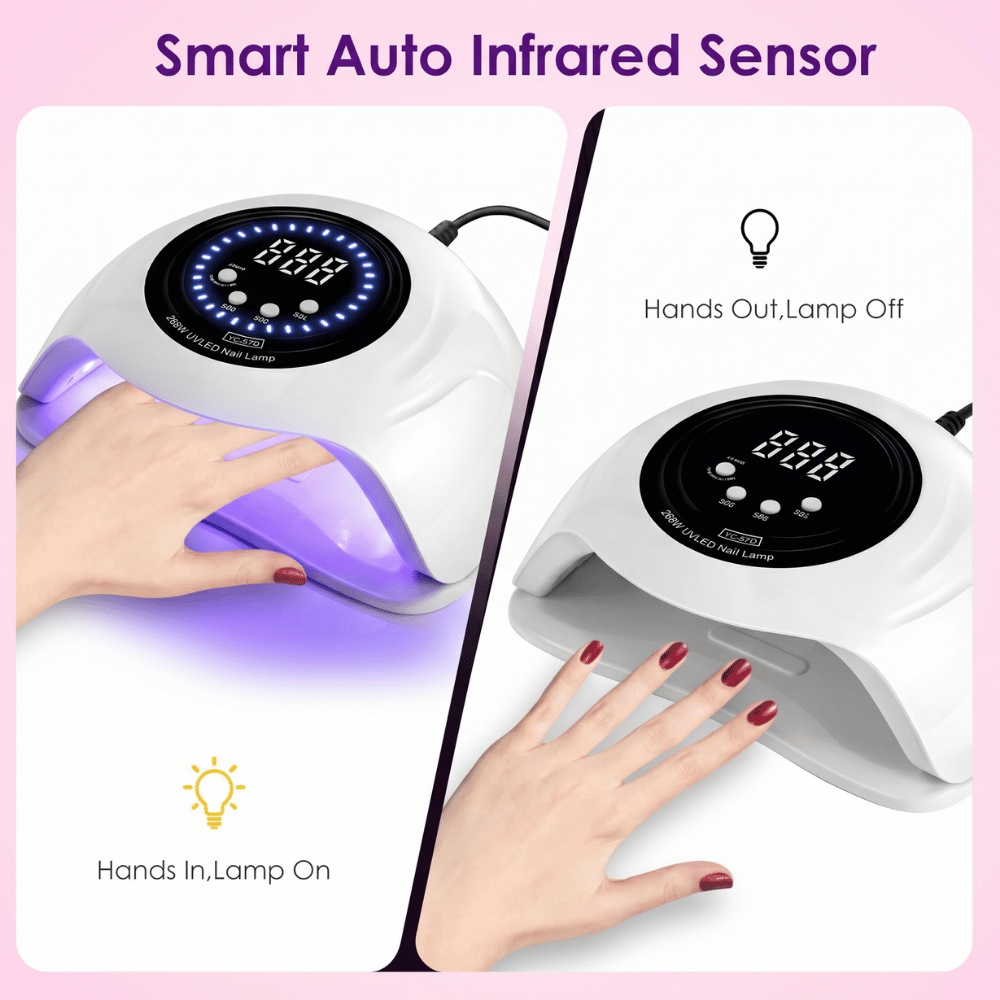 UV Lamp Nail Dryer YC-57D – 268W Nail Lamp with 57 LEDs & Smart Sensor