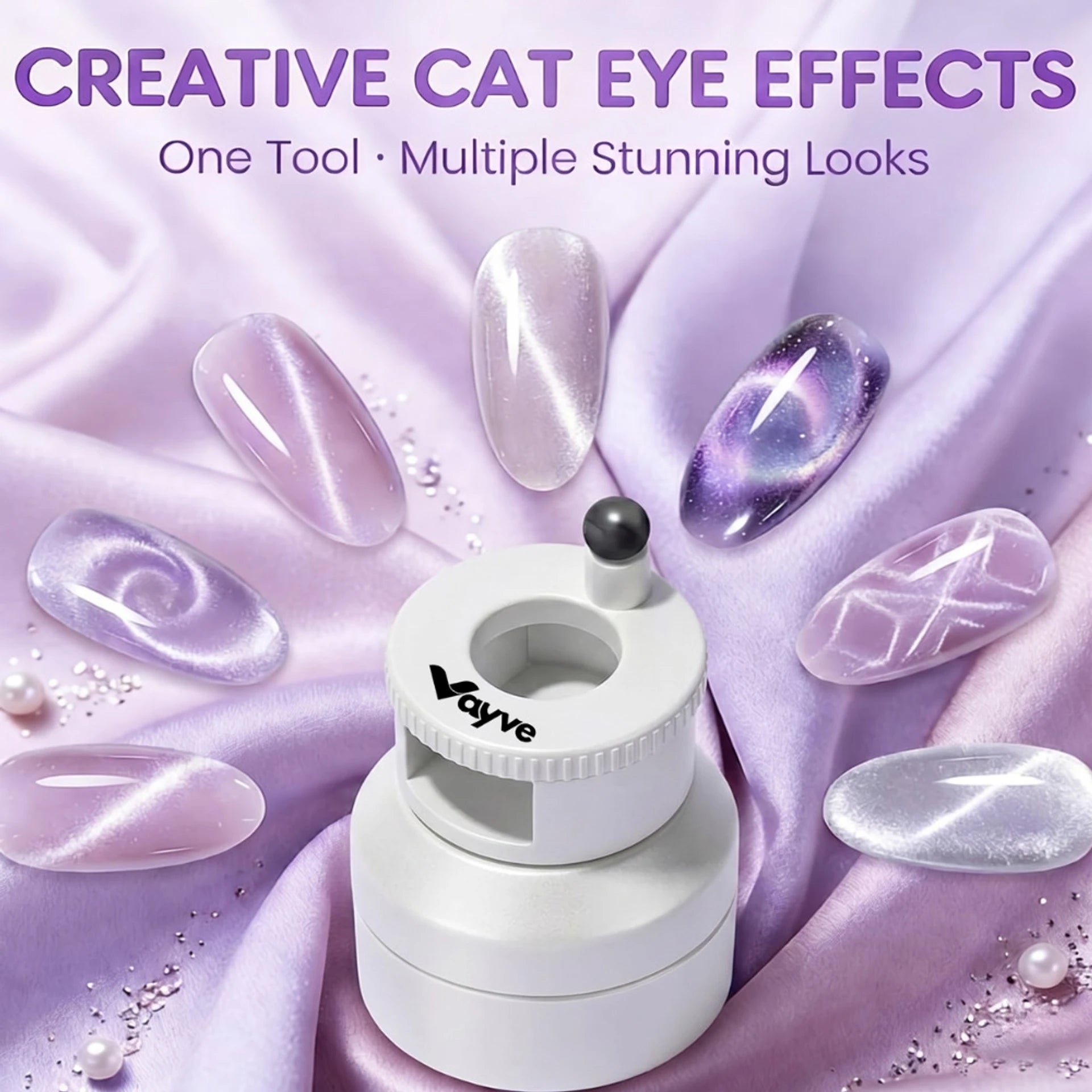 Vayve 360° Rotating Cat Eye Nail Magnet Tool | 5D Automatic Magnet