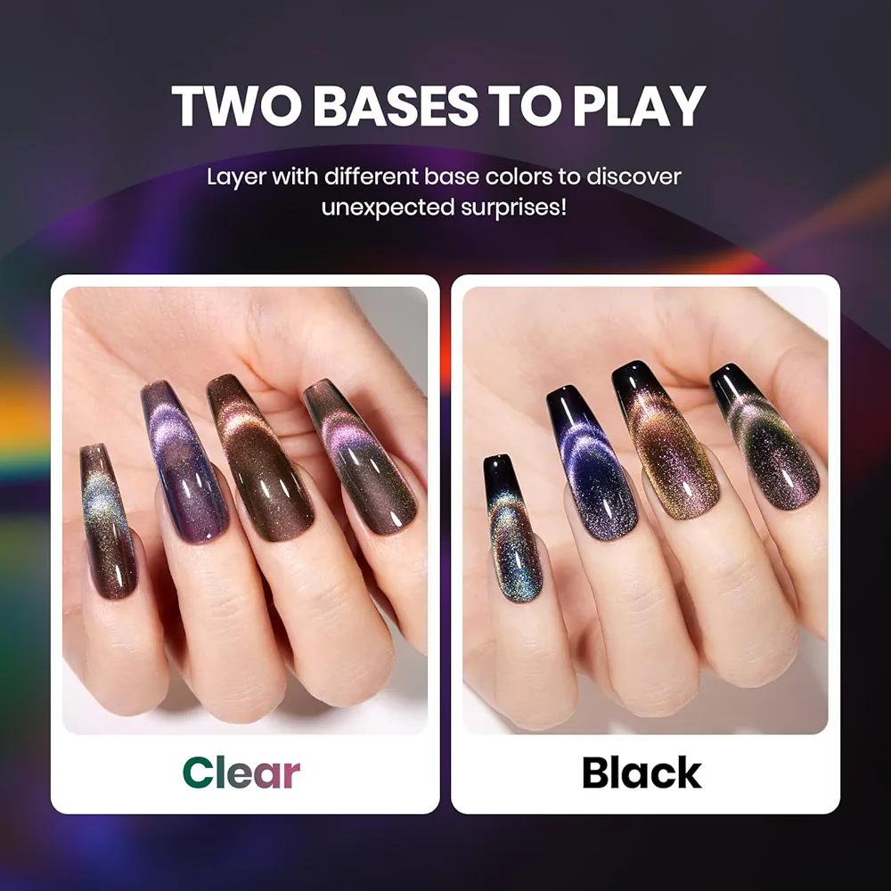 Vayve Starwave Cat Eye Gel Polish Set – Galaxy Magnetic Effect, 6 Shades