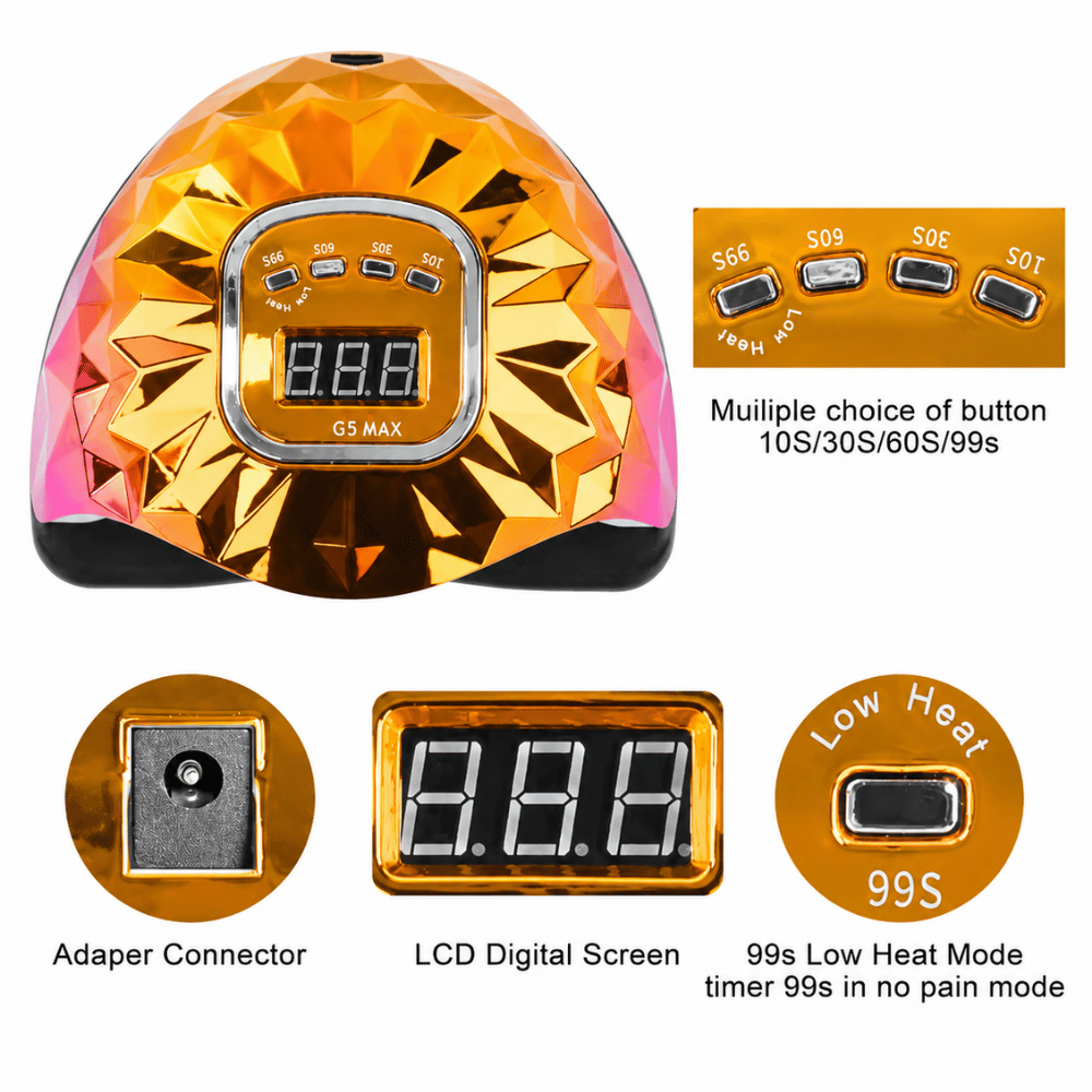 UV Lamp Nail Dryer G5 Max – Diamond Nail Lamp with 45 LEDs & Smart Sensor