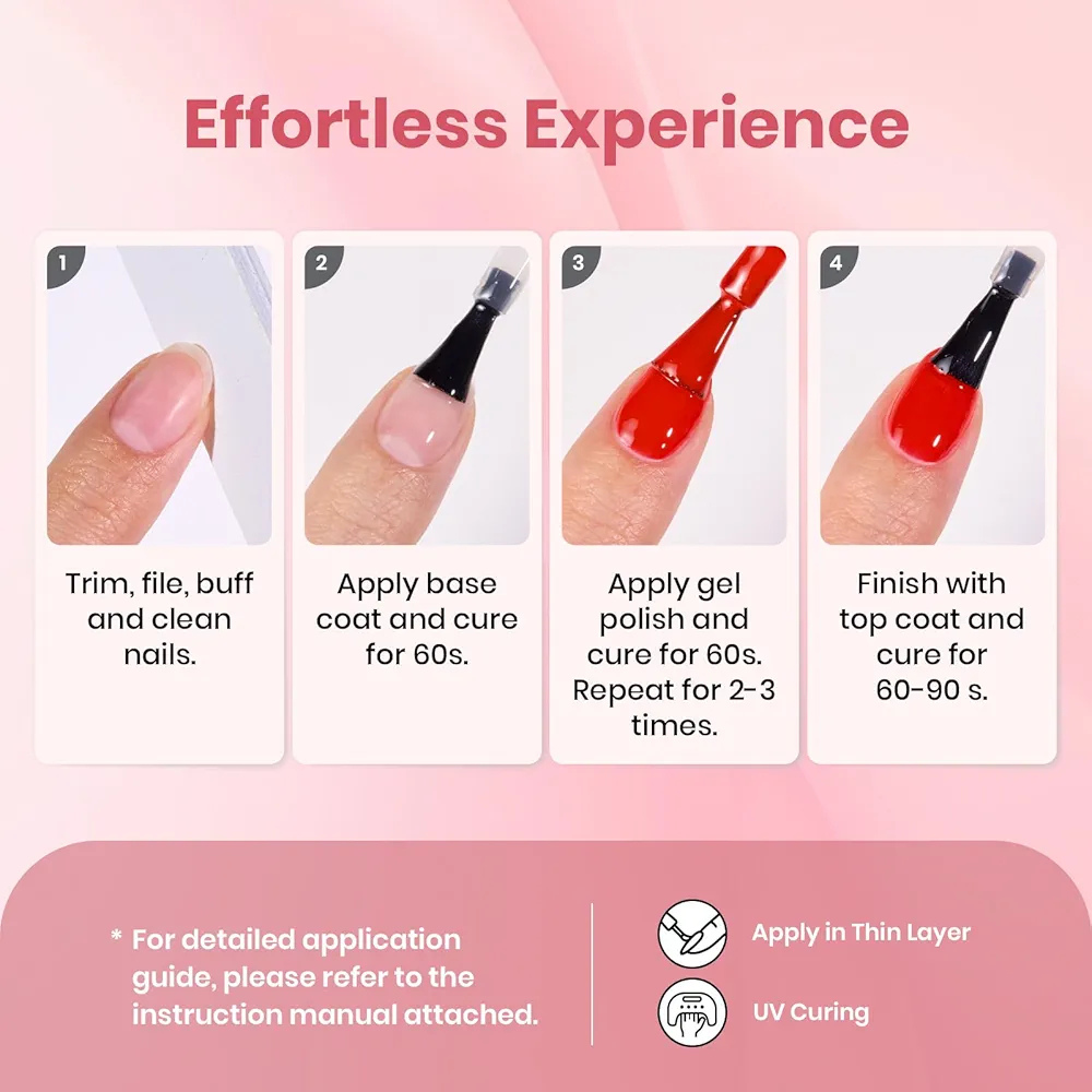Vayve Rosalia Gel Polish Set – Solid Colors Pink, Red, Nude 6 Shades